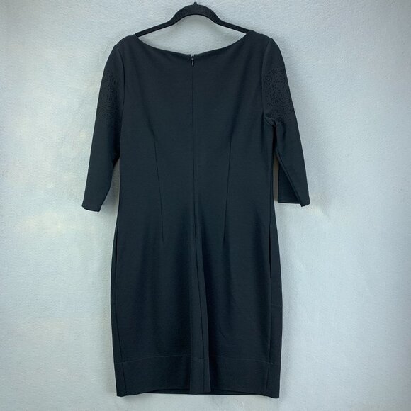 Betsey Johnson Dress Womens 10 Black Sheath 3/4 Sleeve Cutout‎ Pockets Stretch - Picture 5 of 16